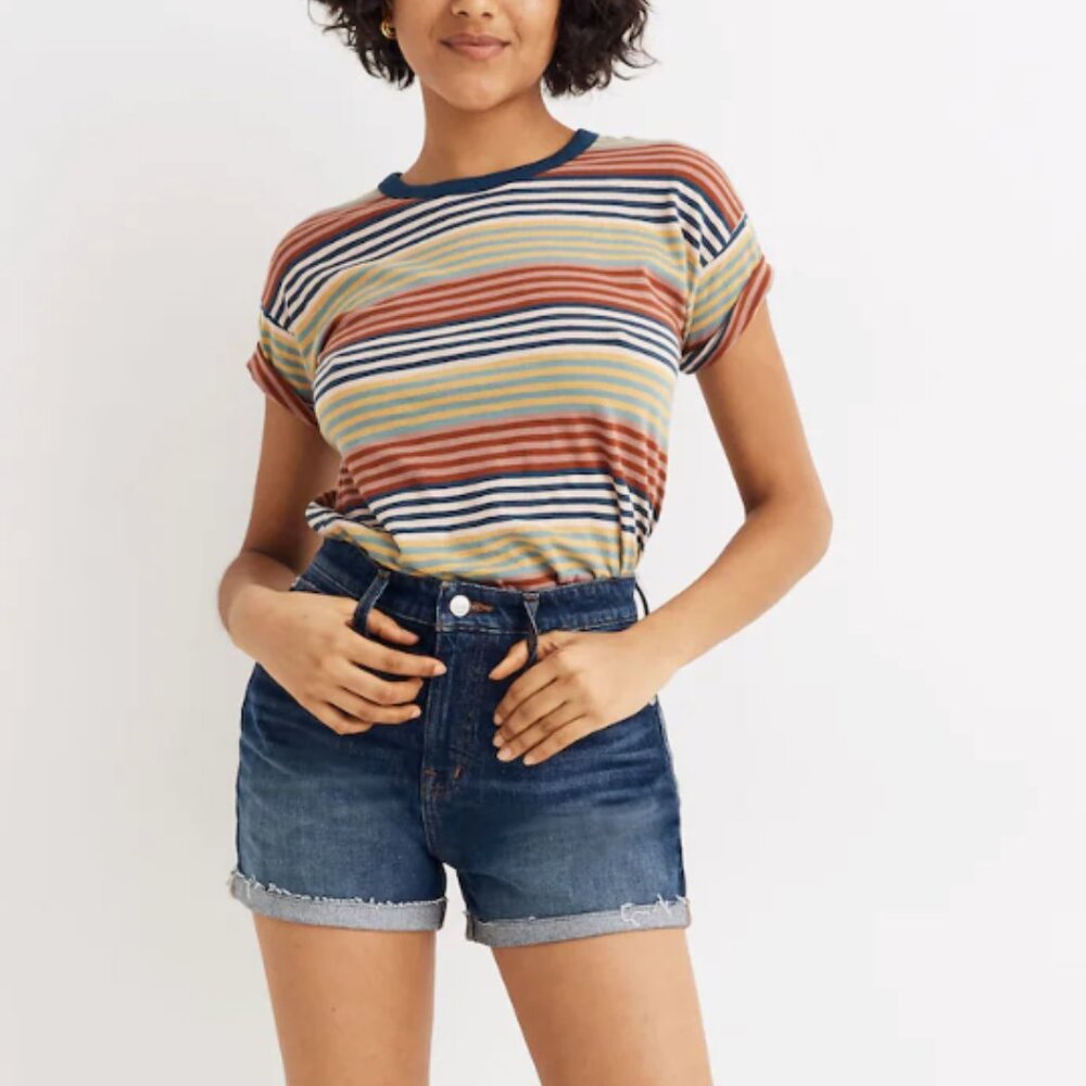 Madewell Mid-Rise Dark Blue Denim Jean Shorts